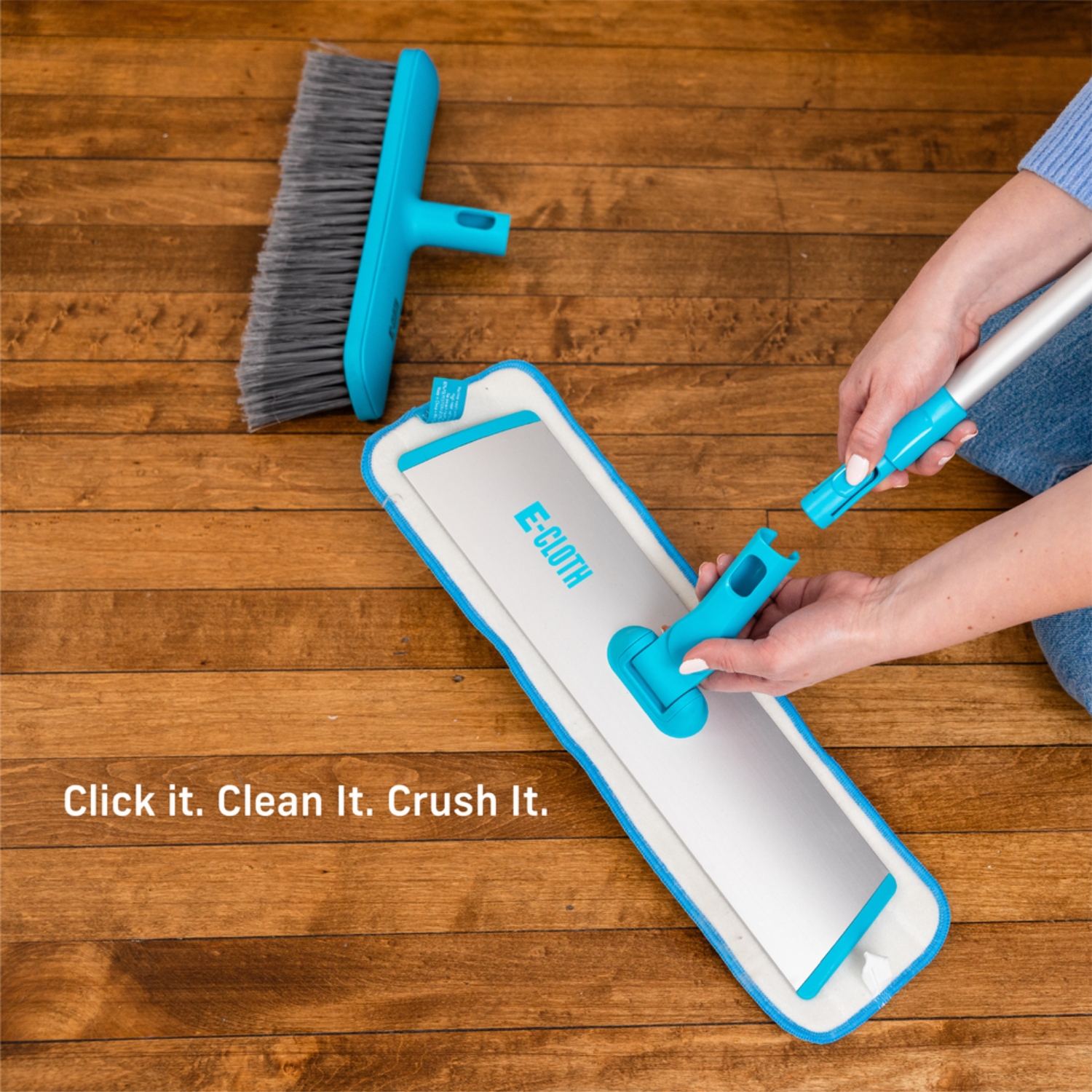 E-Cloth Easy-Click 4-in-1 Wischmopp/ Besen/ Staubwedel-Set Sparpaket
