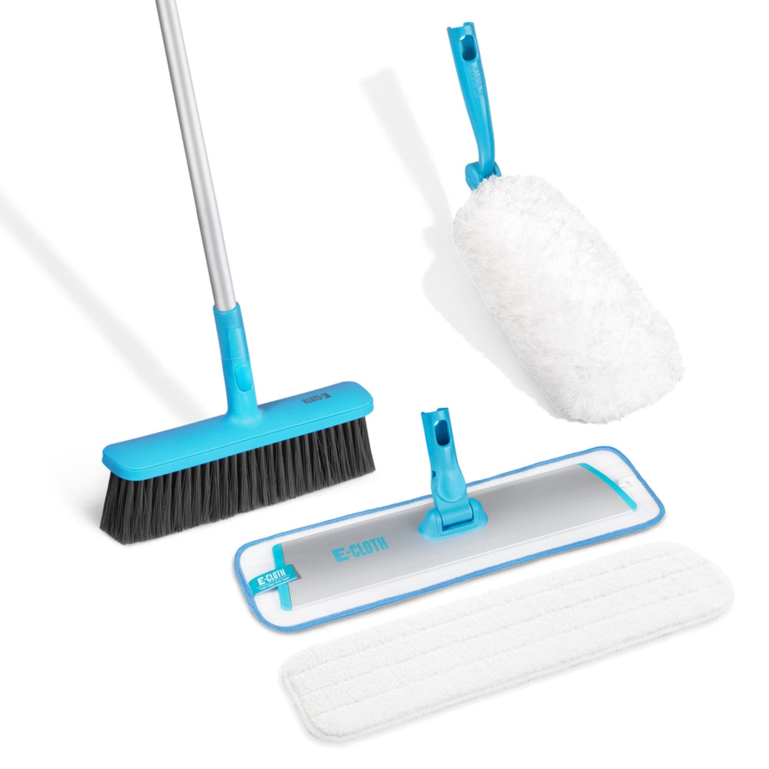E-Cloth Easy-Click 4-in-1 Wischmopp/ Besen/ Staubwedel-Set Sparpaket