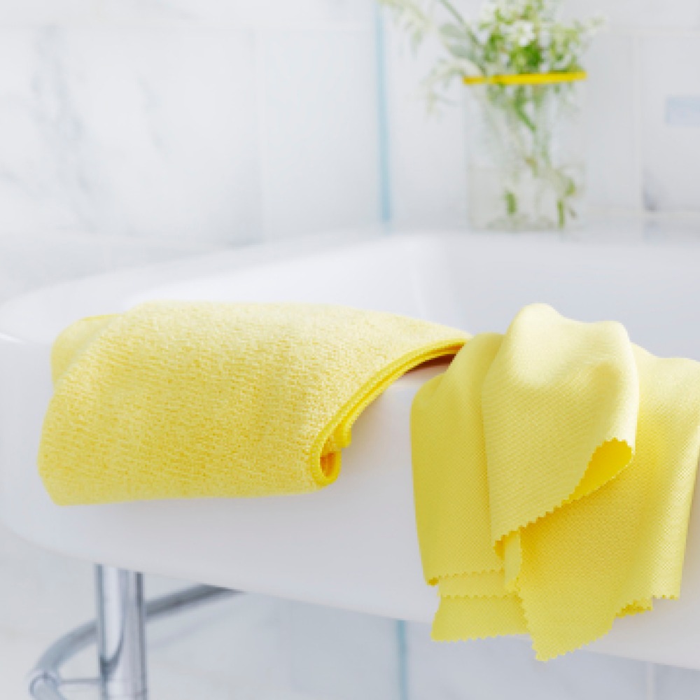 2 yellow E-Cloth cleaning cloths
